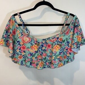 Summer Mae Off The Shoulder Floral Bikini Top M NEW